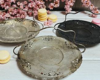 Essay Silverplate Serving Trays With Handles