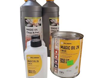 3ea) Pallman Magic Oil Clean N Prep, (1.5ea) Pallman Magic Oil 2k Finish 2 Part System