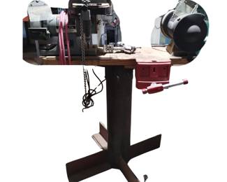 Bench Grinder & Delta Sharpening Center- Model 23-710, Wilton Woodworkers Bench Vise On Stand & Dril