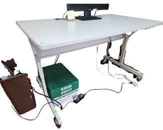 Desk On Wheels- 48" x 30" x 30" & Side Desk on Wheels (Contents not included)