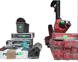 Power Nailer- 18 Gage & Parts w/ (17bx) Misc. Size Power Nail