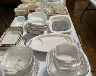 Corning Ware, Pyrex & Assorted Dishware