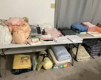 Assorted Blankets, Decorative Pillows, Towels