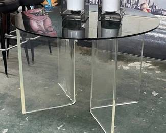 10Lucite smokeglass Dining Table