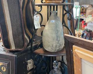 22. Folding Iron Shelf & Bottles