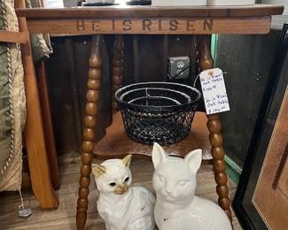 64. He is Risen Antique Table