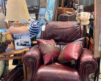 23. Leather Chair & Pillows