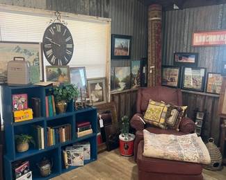59. Books,  Art,  Leather Chair, Suede Fringe