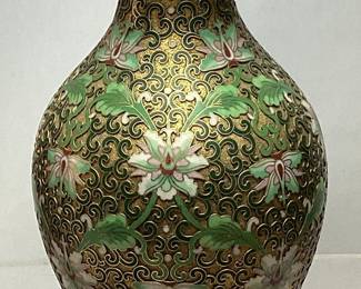 CHAMPLEVE CLOISONNÉ VASE, 10in H