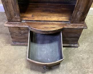 RUSTIC ROW BOAT SHELVE WITH DRAWER RUSTIC ROW BOAT SHELVE WITH DRAWER Lx21, Wx10, Hx51 INCHES NO SHIPPING! PICKUP ONLY