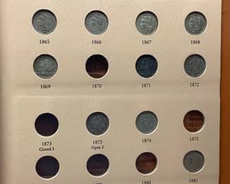 1864 SMALL MOTTO TWO-CENT PIECES WITH 1865, 1866,1867,1868,1869,1870,1871. ALSO 1865-1869, 1871,1872,1873(OPEN 3), 1874,1881