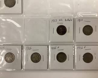 V NICKEL AND BUFFALO NICKEL COLLECTION (2)1883,(2)1884,1889,(2)1891,1894,1912-D V NICKELS 1913 V2,(2)1915,1916,(2)1916-D