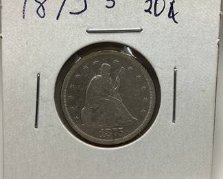 1875-S SEATED LIBERTY TWENTY CENT PIECE 1875-SAN FRANCISCO SEATED LIBERTY TWENTY CENT PIECE