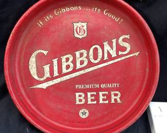 VTG COKE, R&H BEER, GIBBONS BEER MEMORABILIA COKE COLA THERMOMETER (DAMAGED CAPILLARY TUBE), COKE, GIBBONS AND R&H ROUND TRAYS