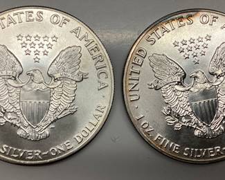  1986, 1987 SILVER AMERICAN EAGLE DOLLAR 1987 SILVER AMERICAN EAGLE DOLLAR