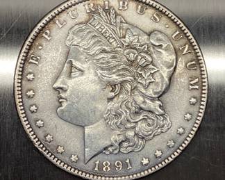 1891 PHILADELPHIA MORGAN SILVER DOLLAR 1891 PHILADELPHIA MORGAN SILVER DOLLAR