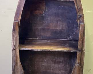 RUSTIC ROW BOAT SHELVE WITH DRAWER RUSTIC ROW BOAT SHELVE WITH DRAWER Lx21, Wx10, Hx51 INCHES NO SHIPPING! PICKUP ONLY