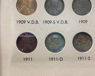 1909-2009 LINCOLN CENT BOOK WITH 1909-S V.D.B. 1909-2009 LINCOLN CENT BOOK WITH 1909-S V.D.B. INCOMPLETE BOOK WITH 175 COINS
