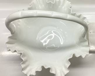 FENTON HOBNAIL MILK GLASS BASKET FENTON HOBNAIL MILK GLASS BASKET