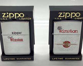 (2) ZIPPO NASCAR WINSTON LIGHTERS TEAM WINSTON #23 & NO BULL, WINSTON CUP SERIES