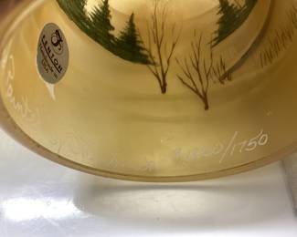 FENTON GOLD FAIRY LAMP WINTER TIME SIGNED BY O. FREDRICK #1260 of 1750