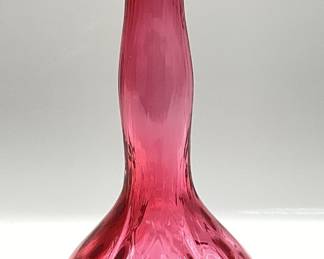 Fenton Cranberry Barbers Bitters Bottle, 9in H