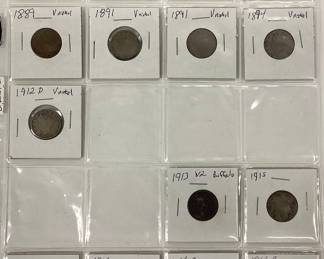 V NICKEL AND BUFFALO NICKEL COLLECTION (2)1883,(2)1884,1889,(2)1891,1894,1912-D V NICKELS 1913 V2,(2)1915,1916,(2)1916-D