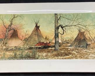 WESTERN WARE SIOUX CHIEF SPOTTED EAGLE VILLAGE 1878 TRAY