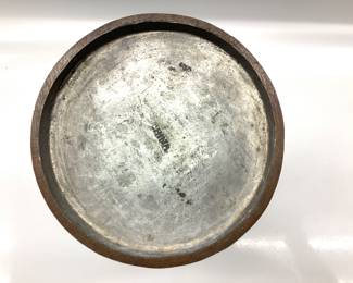 ANTIQUE CHINESE HAND TOOLED TINNED COPPER VASE ANTIQUE CHINESE HAND TOOLED TINNED COPPER VASE 12.5 INCHES TALL