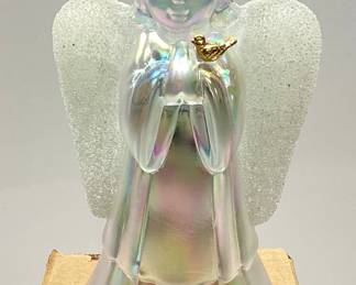 Fenton Crystal Satin Angel Figurine, 5.75in H