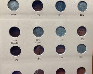 1864 SMALL MOTTO TWO-CENT PIECES WITH 1865, 1866,1867,1868,1869,1870,1871. ALSO 1865-1869, 1871,1872,1873(OPEN 3), 1874,1881