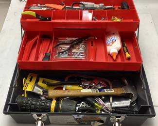 STACK-ON 19in CANTILEVER TOOLBOX w CONTENTS NO SHIPPING PICKUP ONLY