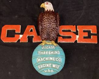 CAST IRON J.I. CASE MACHINE CO PLAQUE, 17in W