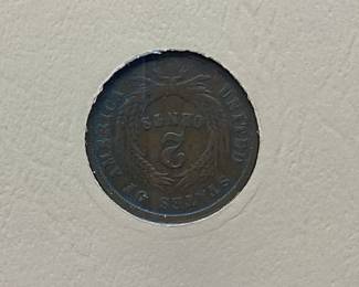 1864 SMALL MOTTO TWO-CENT PIECES WITH 1865, 1866,1867,1868,1869,1870,1871. ALSO 1865-1869, 1871,1872,1873(OPEN 3), 1874,1881