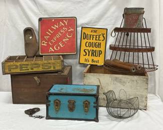Vintage Trunks, Signs and More