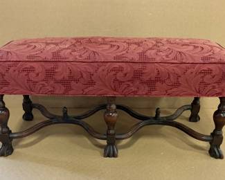 Vintage Red Wooden Bench