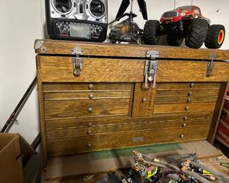 Lots of tools and cabinets 