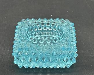 Fenton Hobnail Salt Cellar Aqua Blue