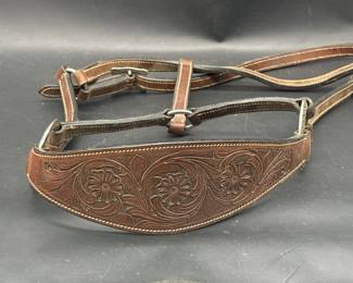 Tooled Leather Horse Tack: Headstall