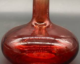 Ruby Red Glass Ship Captain's Wine Carafe