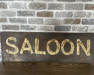 LARGE Rustic Metal Saloon Sign