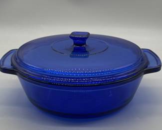Anchor Hocking Cobalt Blue Glass Casserole w/ Lid