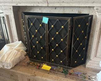 Frontgate Buron Fireplace Screen and Tools Stand Set