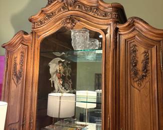 Louis XV Style Armoire 18th Century Walnut with Hand Carved Details (8.9 ft tall, 5.6 ft wide)