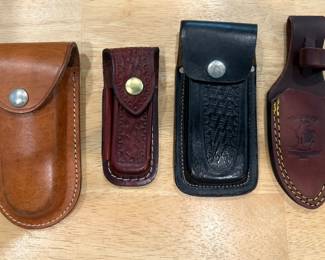 Leather pocket knife cases