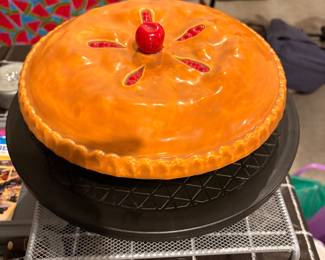ceramic , covered pie carrier