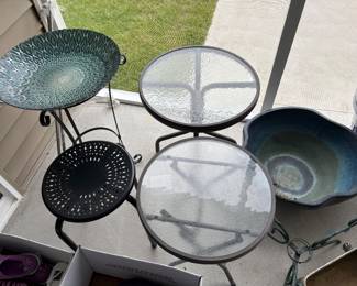 back left is birdbath