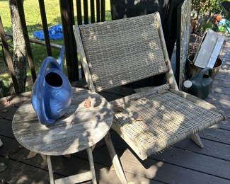 Outdoor Table and Folding Chair
