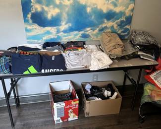 Misc Boy’s Clothing and Large Cloud Painting 