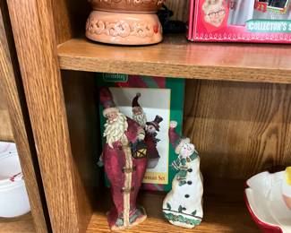 Santa & Snowman Figurine Set